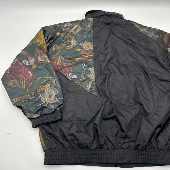 Vintage SLADE black and gold nylon 1990s windbreaker JACKET women’s Size LARGE - Picture 9 of 11